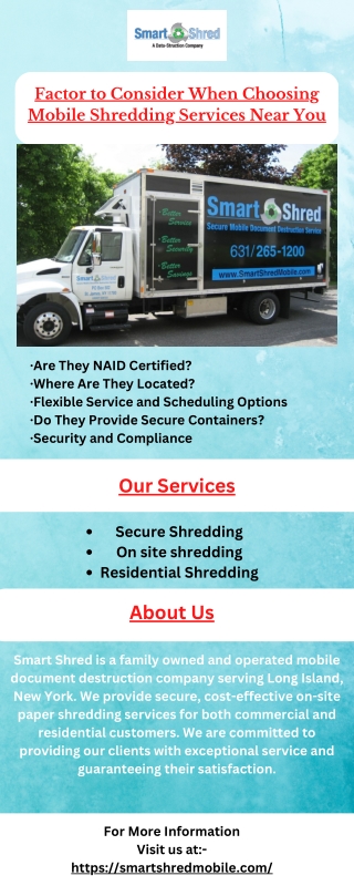 Factor to Consider When Choosing Mobile Shredding Services Near You