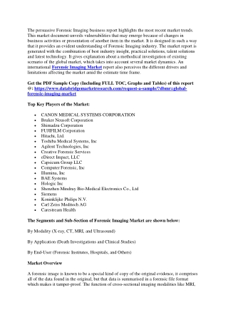 Forensic Imaging Market