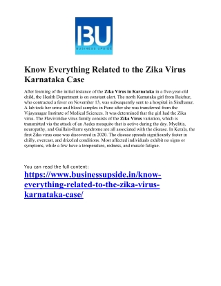 Know Everything Related to the Zika Virus Karnataka Case