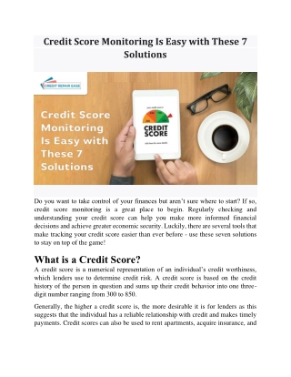 Credit Score Monitoring Is Easy with These 7 Solutions