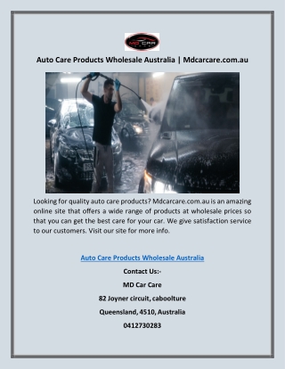 Auto Care Products Wholesale Australia | Mdcarcare.com.au