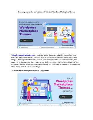 Enhancing your online marketplace with the best WordPress Marketplace Themes