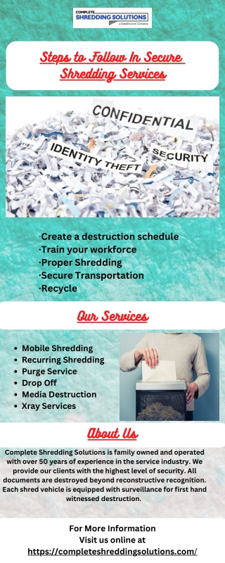 Steps to Follow In Secure Shredding Services