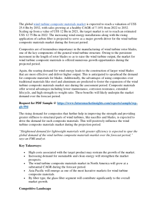 Wind Turbine Composite Materials Market-Major Revenue Gains are Expected by 2032