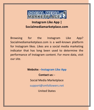 Instagram Like App | Socialmediamarketplace.com