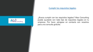 Cumplir los requisitos legales | Maoconsulting.es