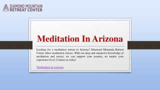 Meditation In Arizona | Diamond Mountain Retreat Center