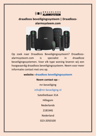 draadloos beveiligingssysteem | Draadloos-alarmsysteem.com