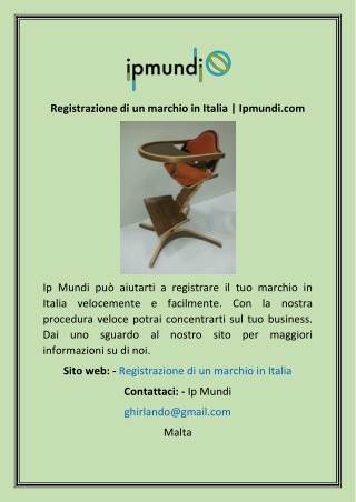 Registrazione di un marchio in Italia  Ipmundi
