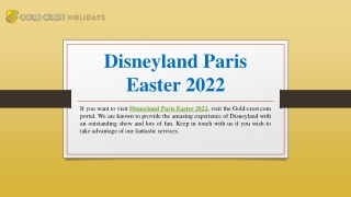 Disneyland Paris Easter 2022 | Gold-crest.com