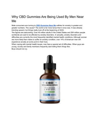 Why CBD Gummies Are Being Used By Men Near Me
