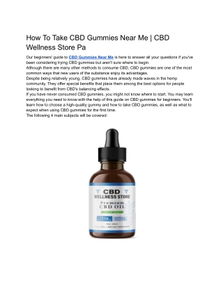 How To Take CBD Gummies Near Me _ CBD Wellness Store Pa
