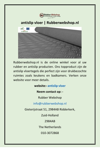 antislip vloer | Rubberwebshop.nl