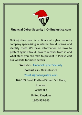 Financial Cyber Security  Onlinejustice