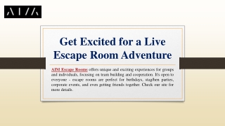 Get Excited for a Live Escape Room Adventure