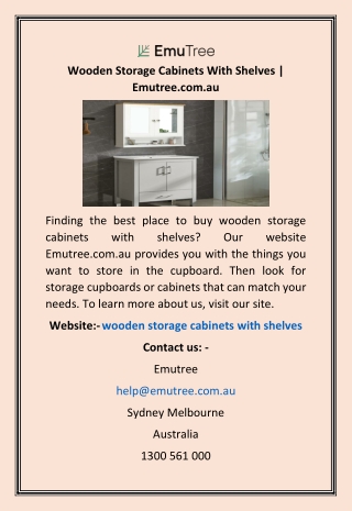 Wooden Storage Cabinets With Shelves | Emutree.com.au