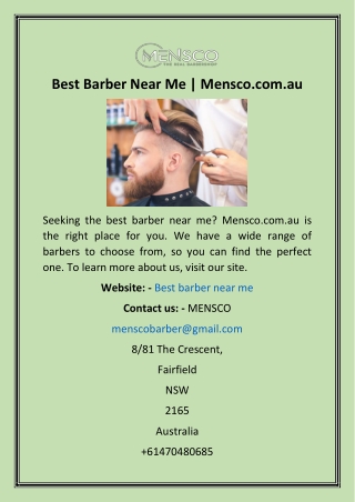 Best Barber Near Me  Mensco.com