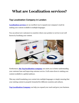 Top Localization Company in London