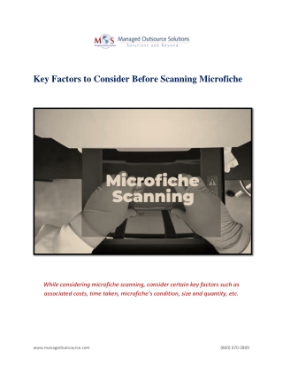 Key Considerations for a Microfiche Scanning Project