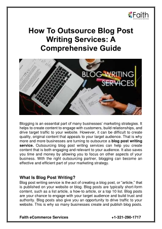 How To Outsource Blog Post Writing Services: A Comprehensive Guide