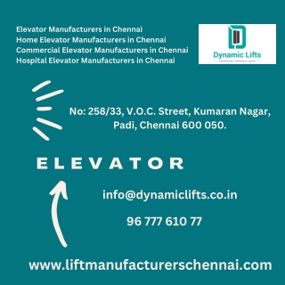 Elevator Manufacturers in Chennai