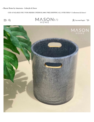 Buy lava resin dustbin _ round shape dustbin _ Mason Home3