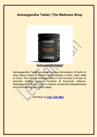 Ashwagandha Tablet