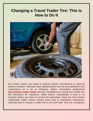 Changing a Travel Trailer Tire