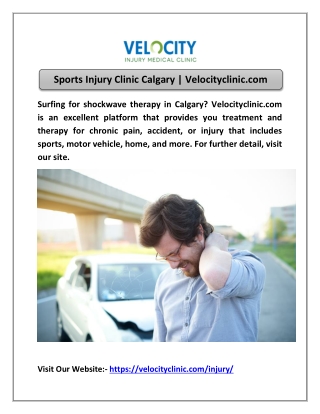 Sports Injury Clinic Calgary | Velocityclinic.com