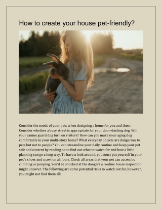 How to create your house pet-friendly