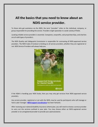All the basics that you need to know about an NDIS service