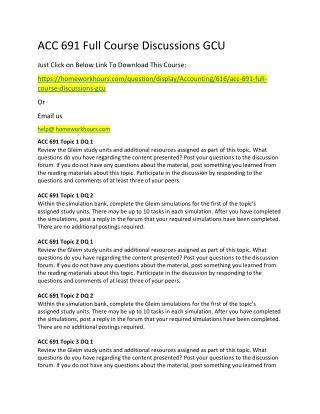 ACC 691 Full Course Discussions GCU