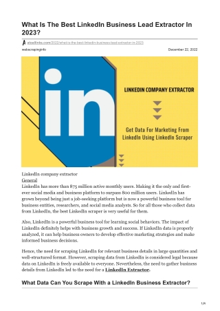What Is The Best LinkedIn Business Lead Extractor In 2023