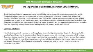 Know about for UAE Attestation Services in Bangalore