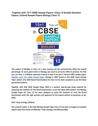 ‘Together with’ 15 1 CBSE Sample Papers | Class 12 Sample Question Papers | Solv