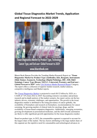 Global Tissue Diagnostics Market Trends, Application and Regional Forecast to 2022-2029