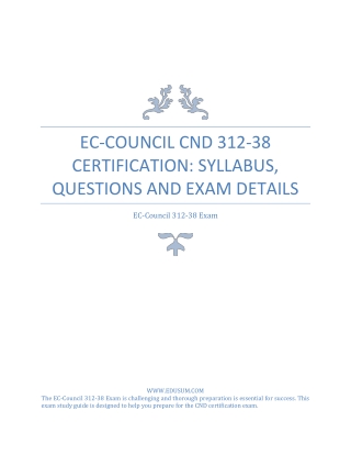 EC-Council CND 312-38 Certification: Syllabus, Questions and Exam Details