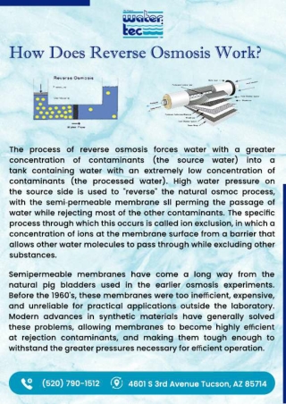 How Does Reverse Osmosis Work watertech