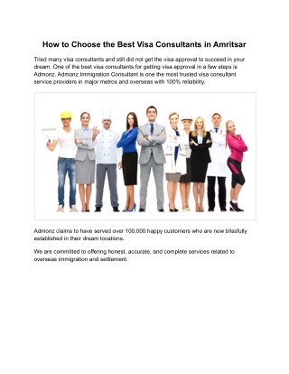 How to Choose the Best Visa Consultants in Amritsar