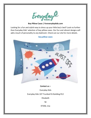 Boy Pillow Cases  Foreverydaykids.com