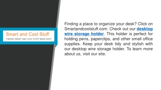 Desktop Wire Storage Holder  Smartandcoolstuff.com