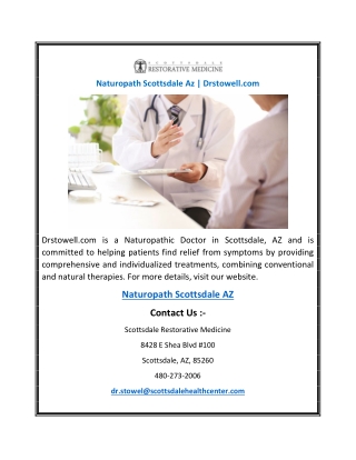 Naturopath Scottsdale Az  Drstowell.com