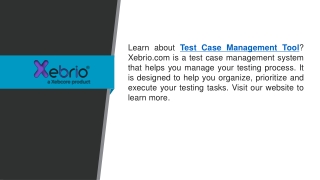 Test Case Management Tool  Xebrio.com