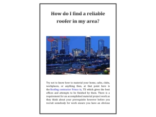 How do I find a reliable roofer in my area