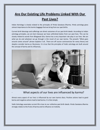 Are Our Existing Life Problems Linked With Our Past Lives