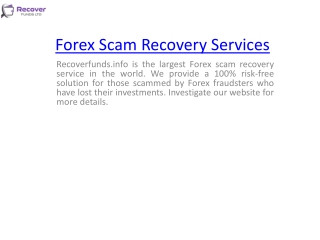 Forex Scam Recovery Services | Recoverfunds.info