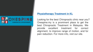 Physiotherapy Treatment in Kl   Onespine.my