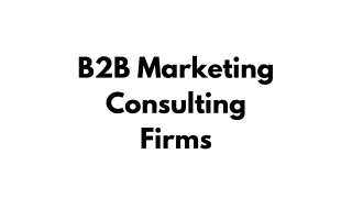 B2B Marketing Consulting Firms