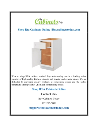 Shop Rta Cabinets Online  Buycabinetstoday.com