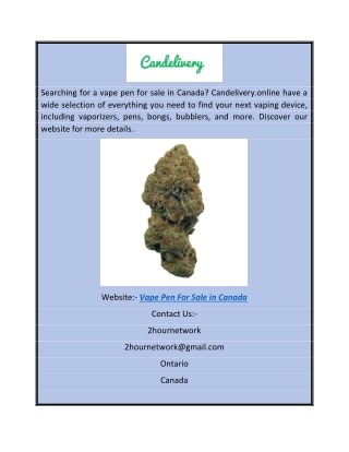 Vape Pen for Sale in Canada  Candelivery.online
